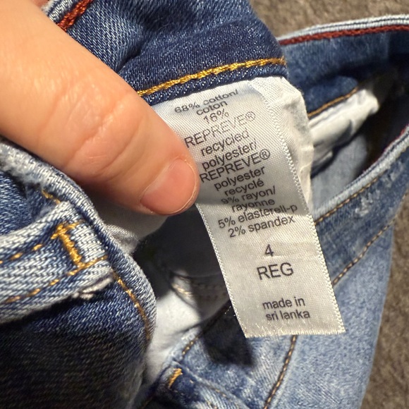 Edgely Jeans Womens 4 blue Mid Rise Flare distressed Fit 26x32 tall western - Picture 12 of 13